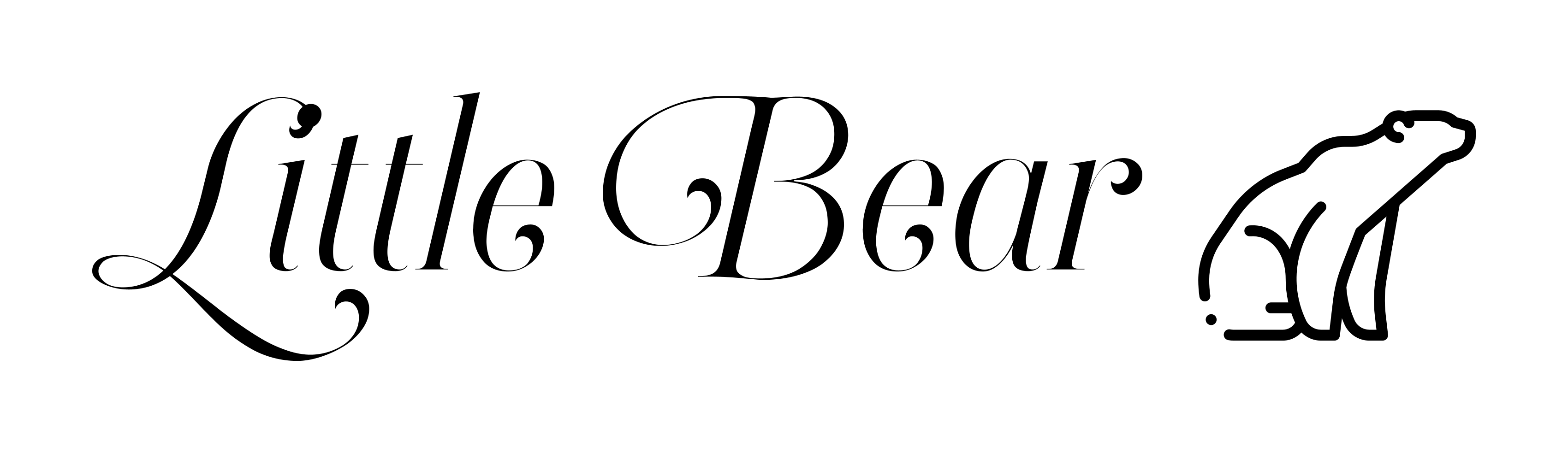 black copy says little bear with a bear logo next to the text